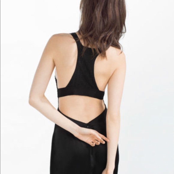 NWT Zara Black Lace Inset Camisole Maxi Dr… - Picture 7 of 8